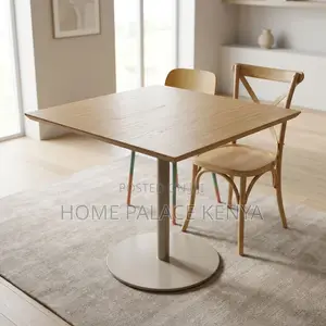 Dining Table; Metal Frame Mahogany Dining Table