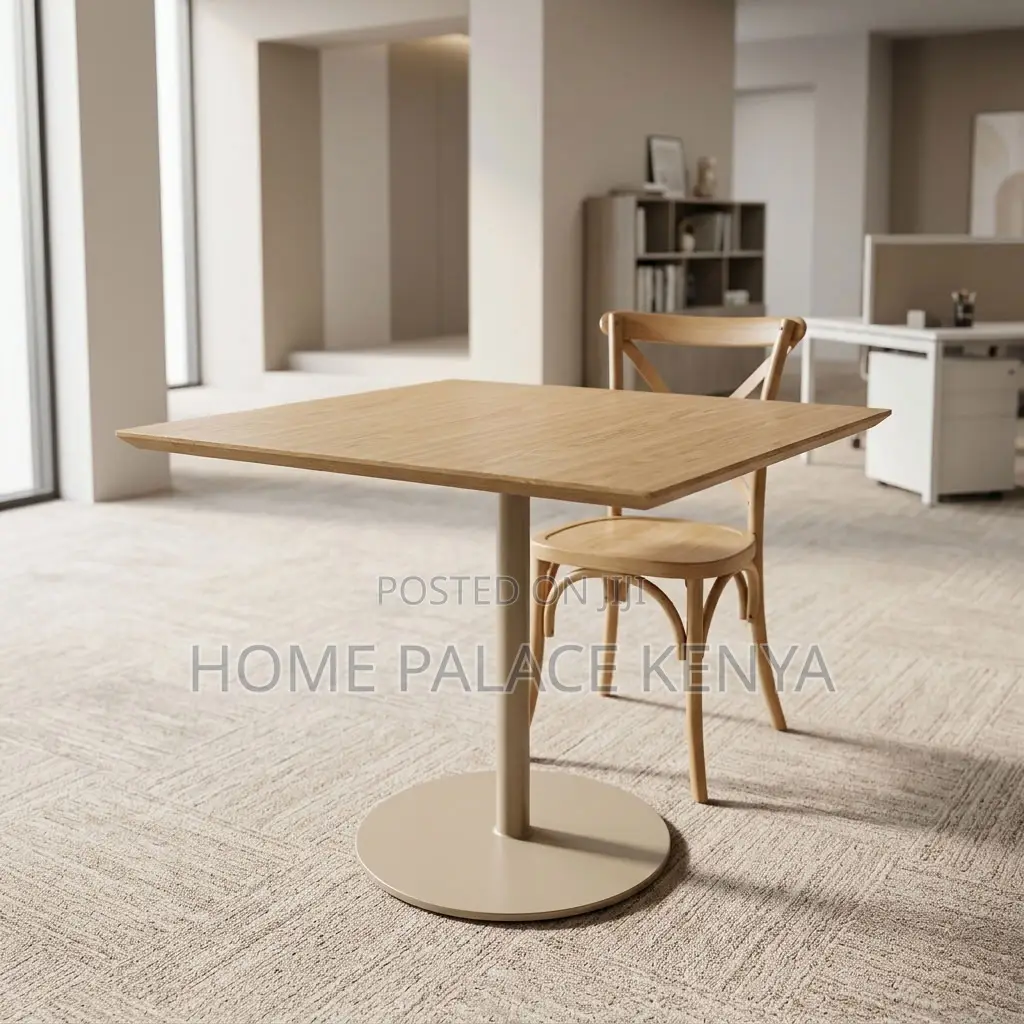 Dining Table; Metal Frame Mahogany Dining Table