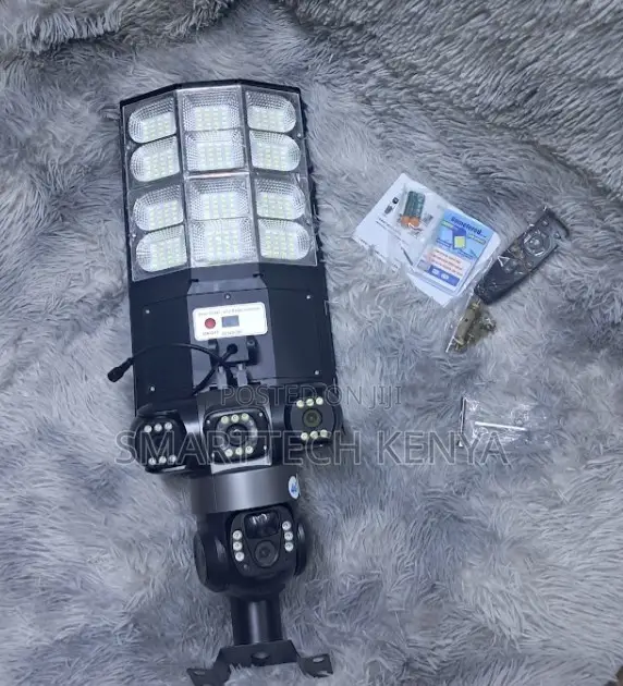 Solar Powered PIR 4G Street Light With Camera Waterproof TRIPLE Lens