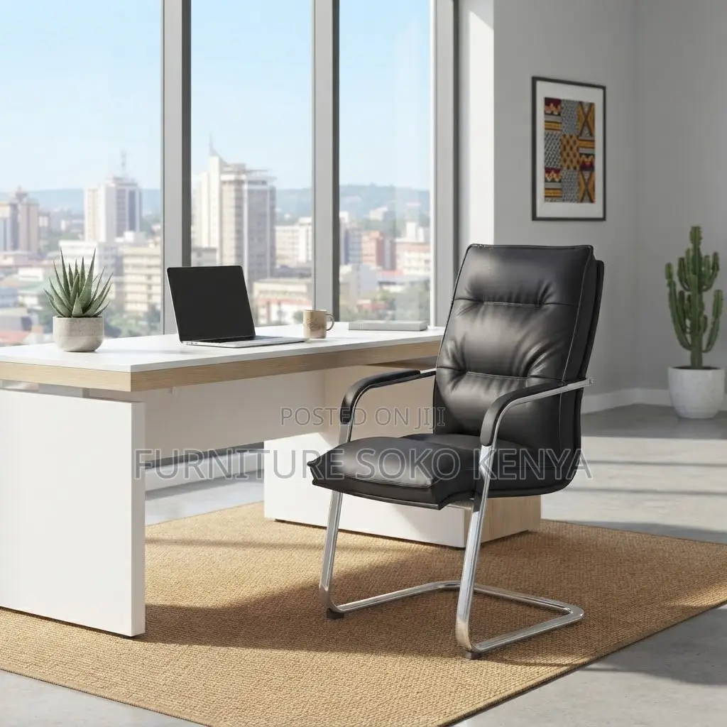 Executive High Seats | Leather High Back Sled Based Chair
