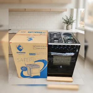 Euroken Standing Cooker 50x55cm – 3 Gas Burners & Electric Oven