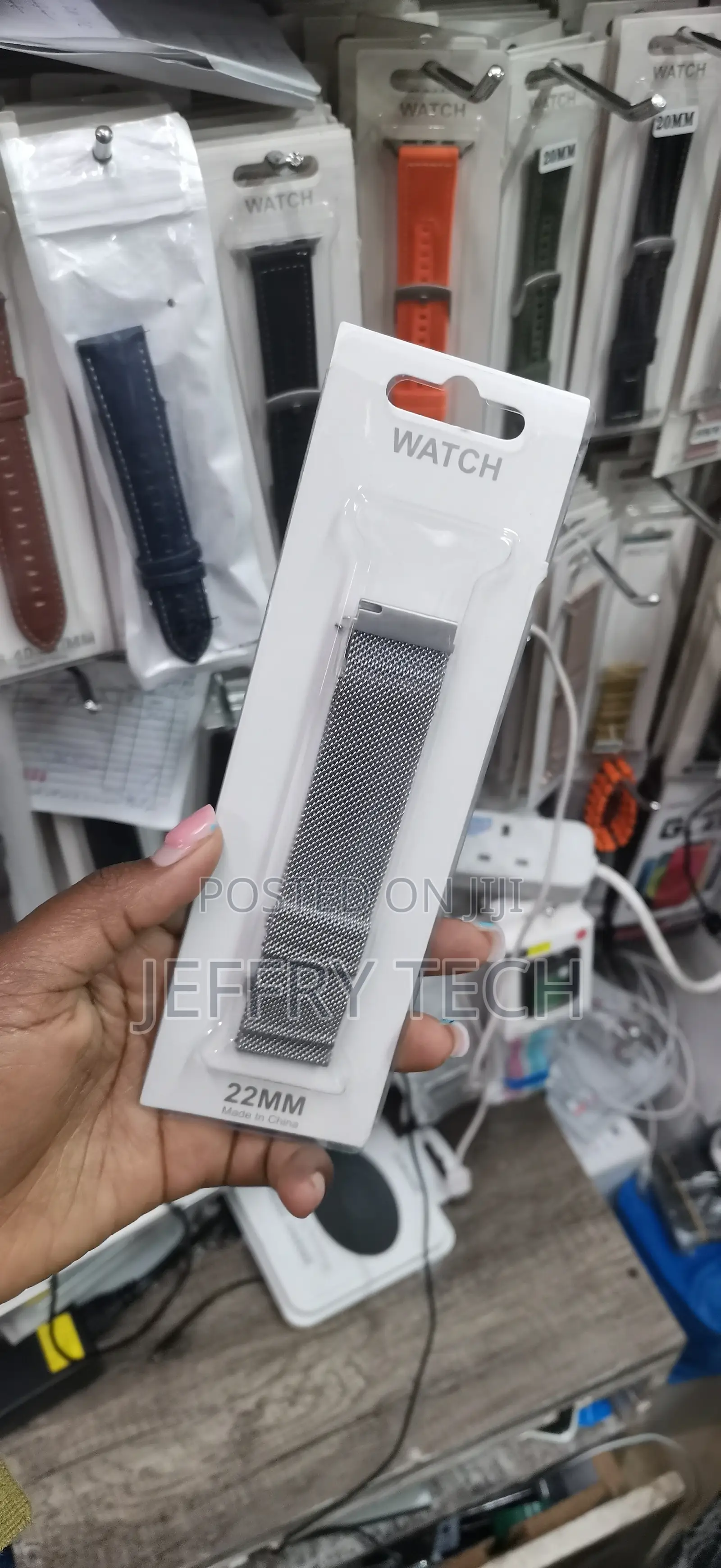 22mm Silver Stainless Steel Milanese Magnetic Loop Watch Strap