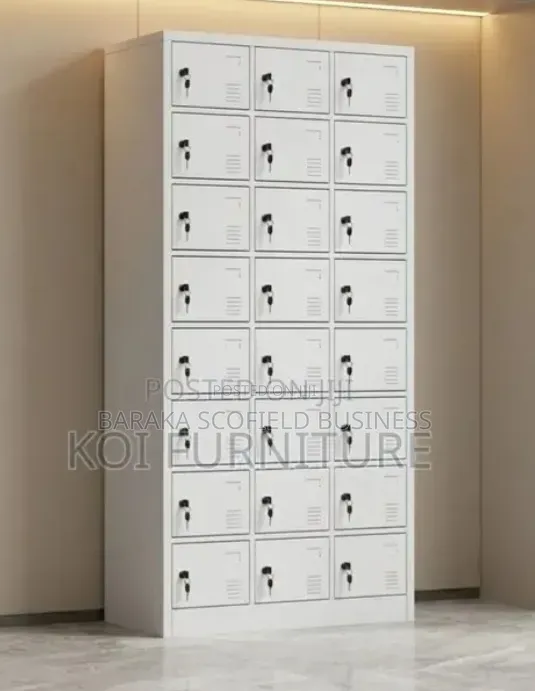 An 8-Tier, 3-Column Metal Locker