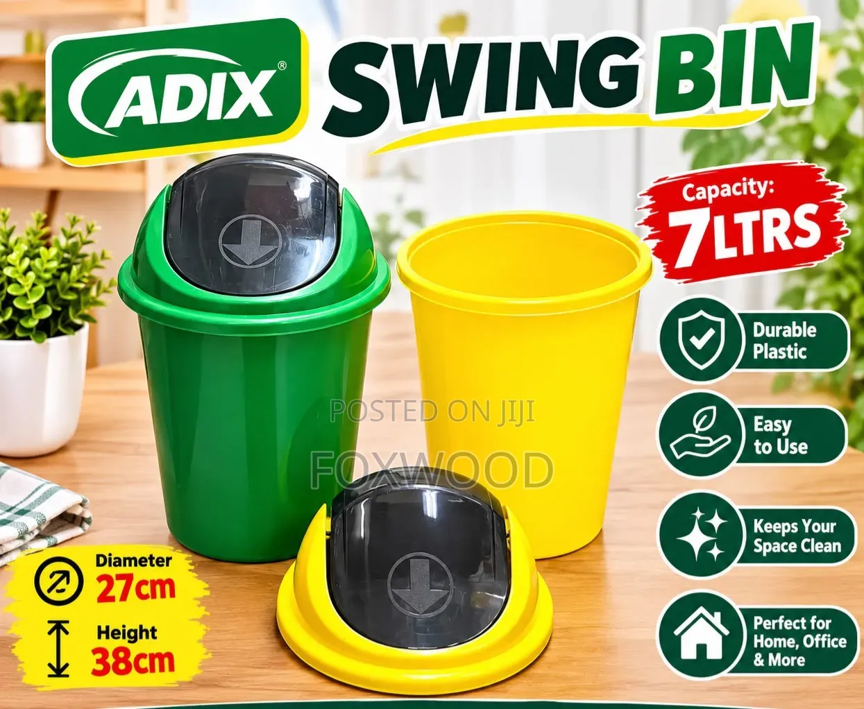 Adix Swing Bin – 7 Litres