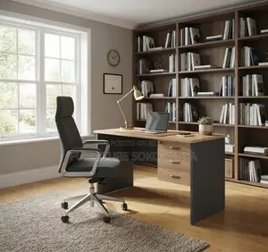 Clerical Study Table | 120CM Brown Modern Home PC Desk
