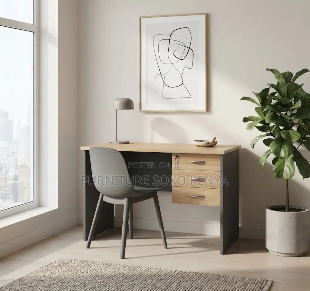 Clerical Study Table | 120CM Brown Modern Home PC Desk