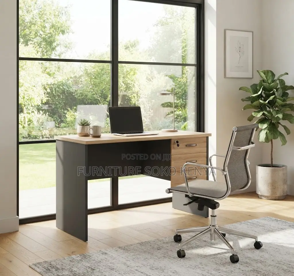 Clerical Study Table | 120CM Brown Modern Home PC Desk