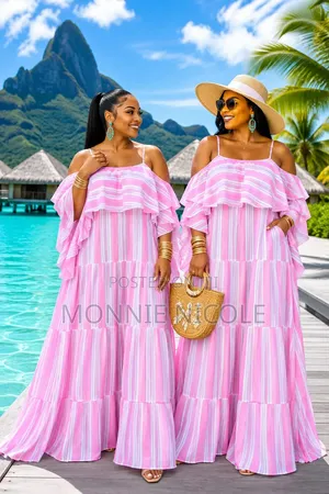 Classy Stripped Maxi Sun Dress. Summer/Beach Dress