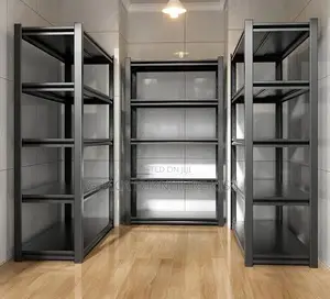 Vertical 5 Tier Grey Adjustable Shelf Rack