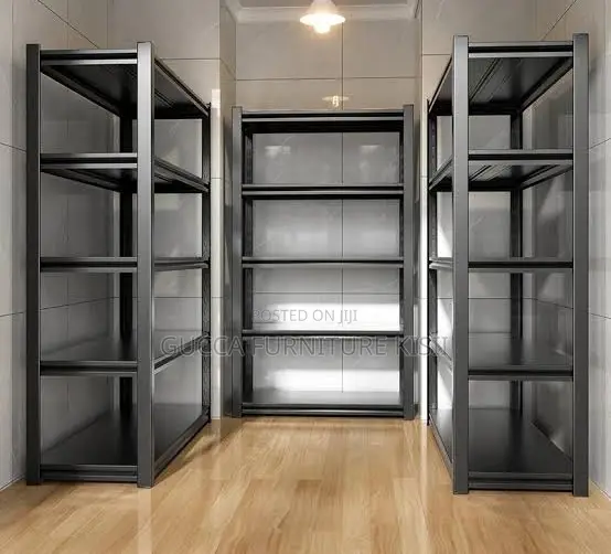 Vertical 5 Tier Grey Adjustable Shelf Rack