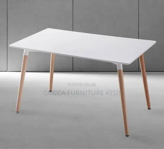 Patio 120cm White 4 Legged Rectangular Dining Table