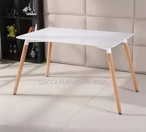 Patio 120cm White 4 Legged Rectangular Dining Table