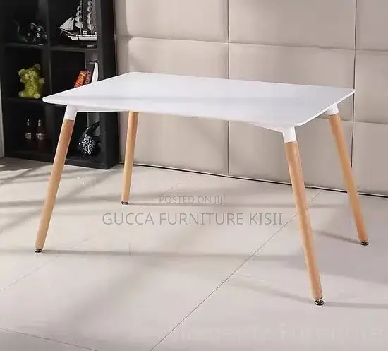 Patio 120cm White 4 Legged Rectangular Dining Table