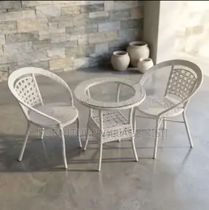 Gray White Outdoor Rattan Set