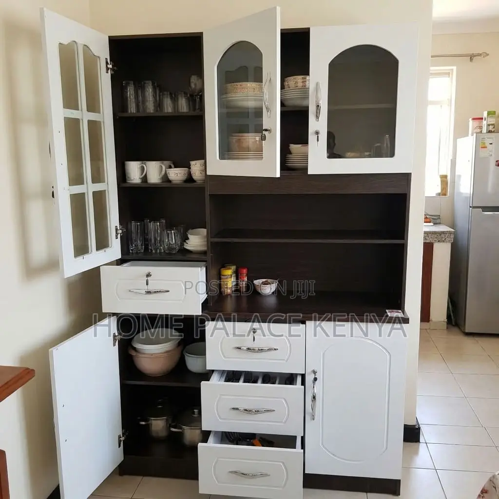 Home Kitchen Cabinet; 3-Door White MDF Storage Cabinet