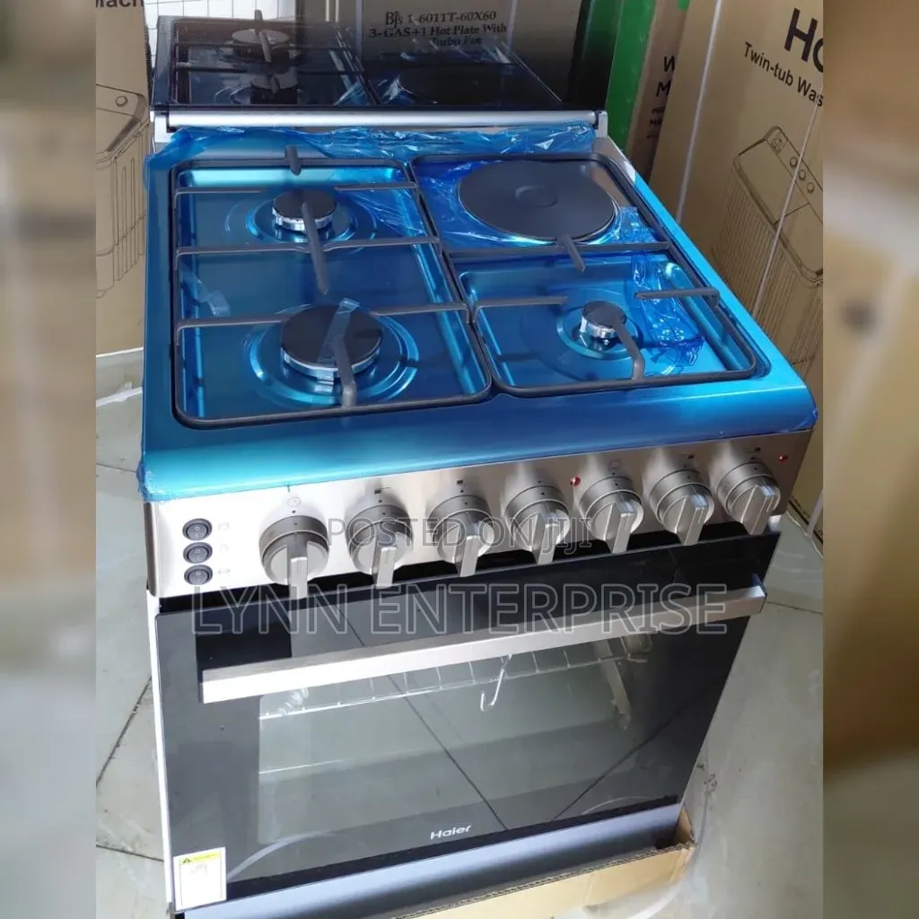 Haier 3G + 1E Standing Cooker (HRE6313CDRSS)no Gas Sensor 