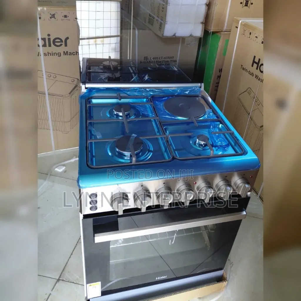 Haier 3G + 1E Standing Cooker (HRE6313CDRSS)no Gas Sensor 