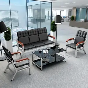 Sofas | Leather Made Five Seater Reception Sofa Set