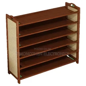 6 Layer Bamboo and Rattan Shoe Rack