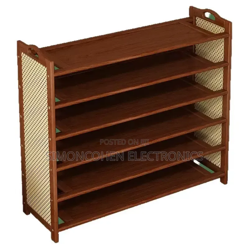 6 Layer Bamboo and Rattan Shoe Rack