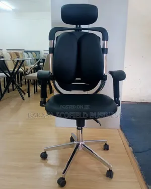 Armless Black Swivel Chair