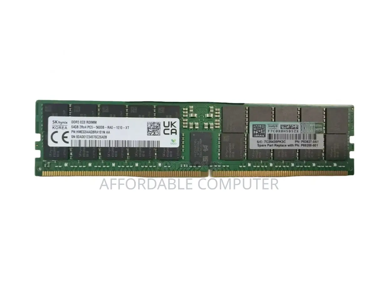 Hpe 64GB 2rx4 Ddr5 Pc5-5600 Ec8 Rdimm Server Memory