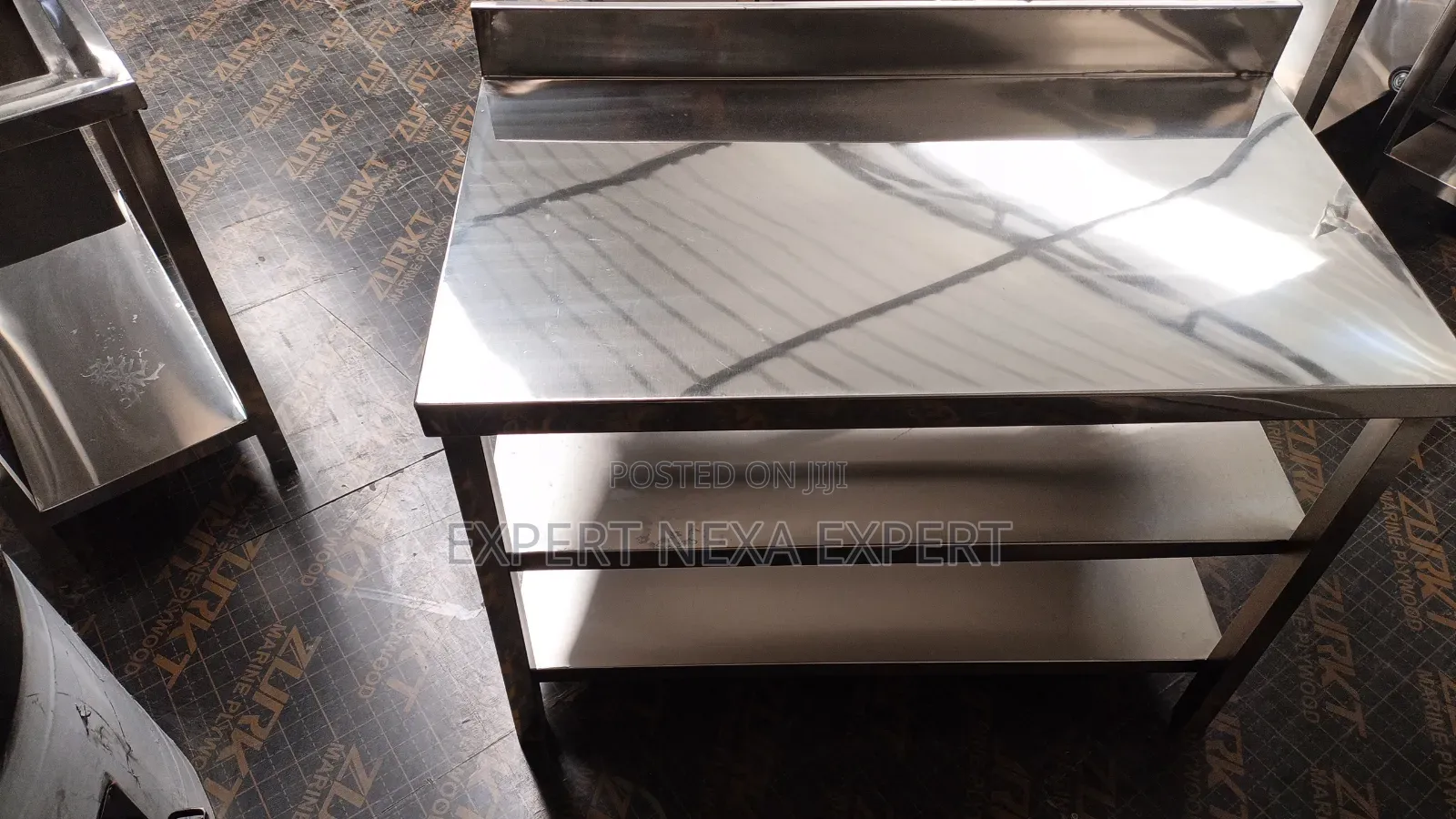 Working Table With 2 Under Shelves