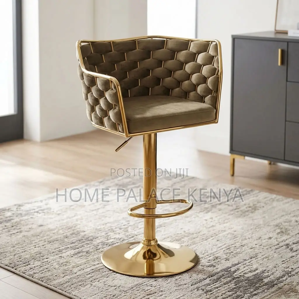 Bar Stool; Adjustable Velvet Bar Stool