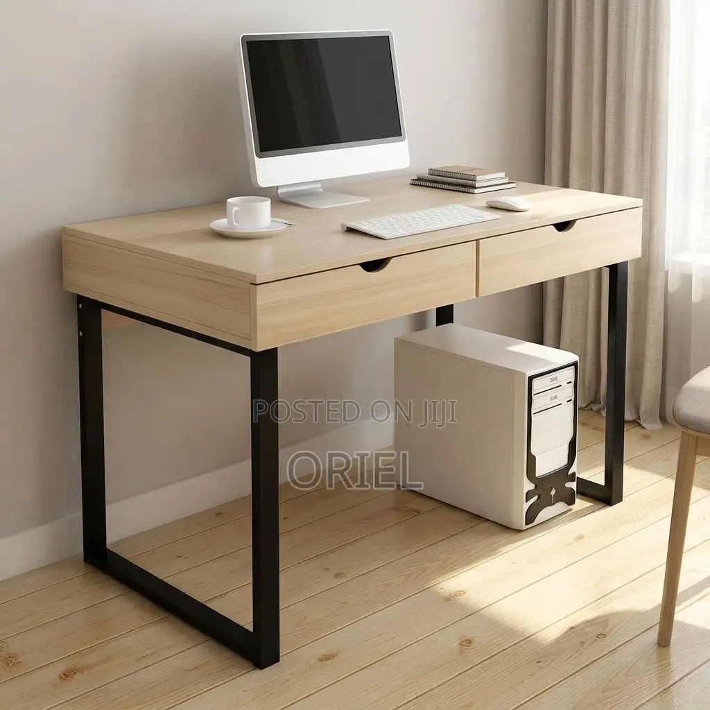 Office Desk : Study Desk With Double Storage Drawers
