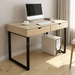 Office Desk : Study Desk With Double Storage Drawers