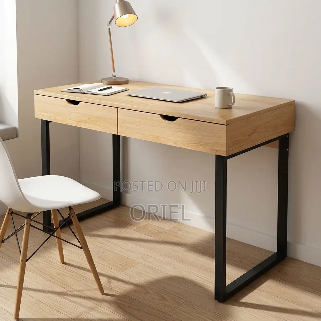 Office Desk : Study Desk With Double Storage Drawers