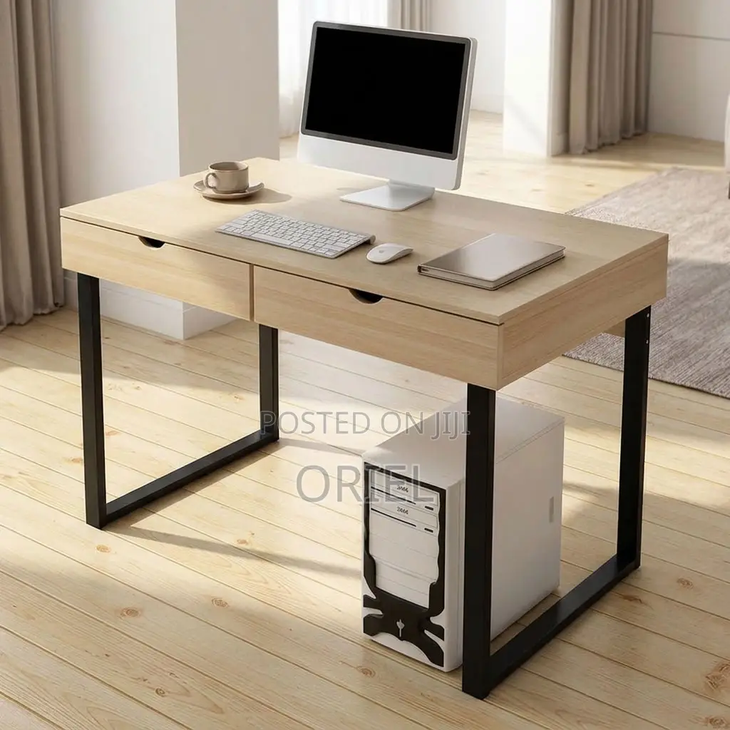 Office Desk : Study Desk With Double Storage Drawers