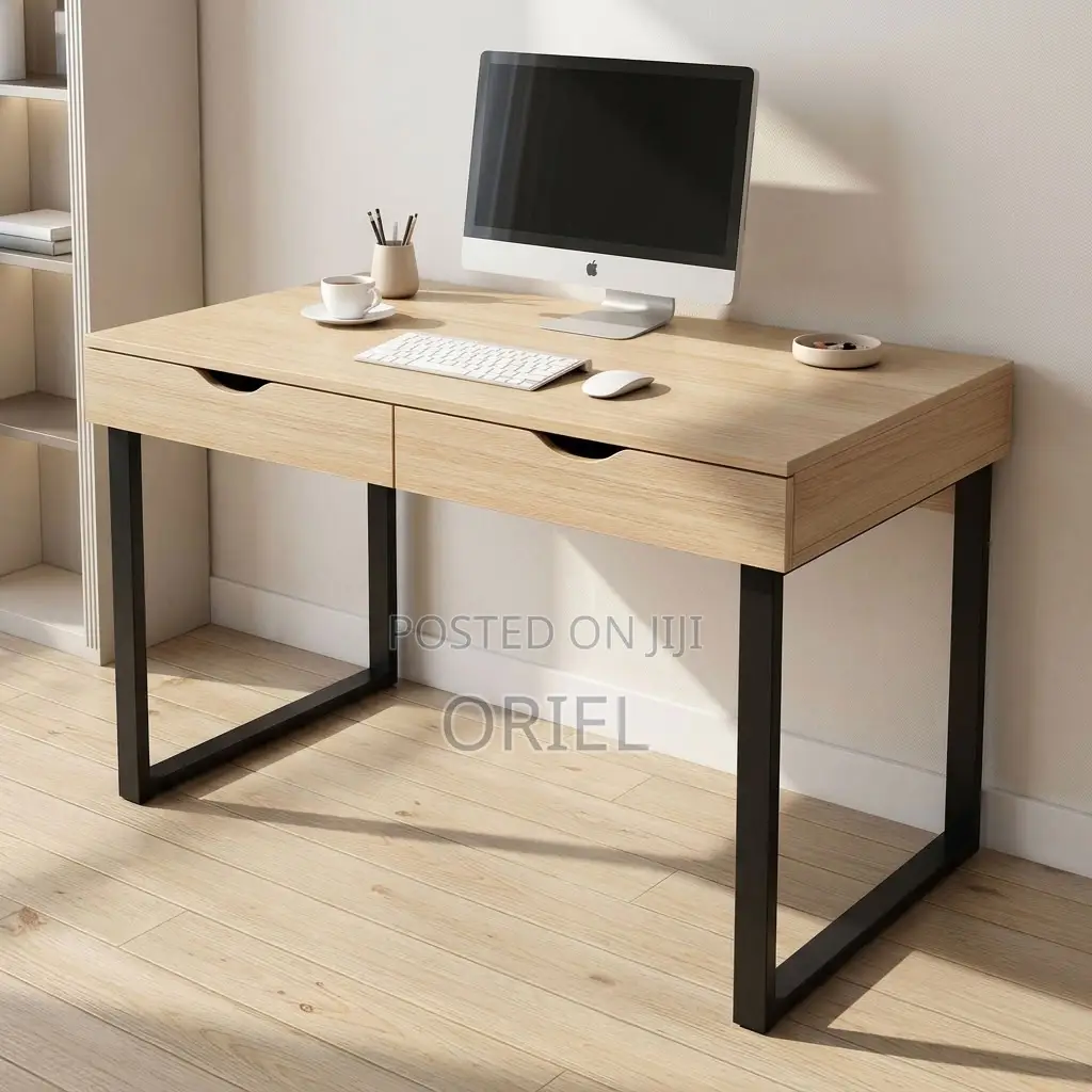 Office Desk : Study Desk With Double Storage Drawers