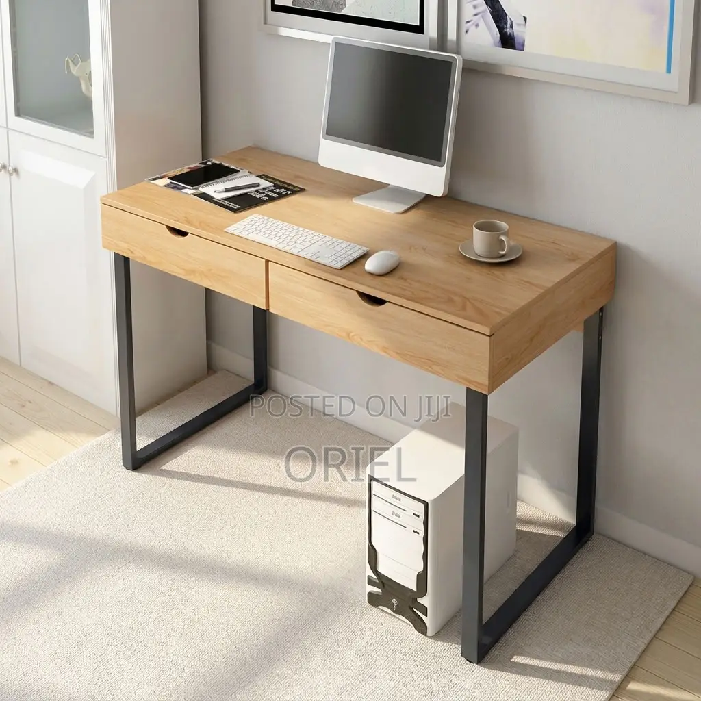 Office Desk : Study Desk With Double Storage Drawers