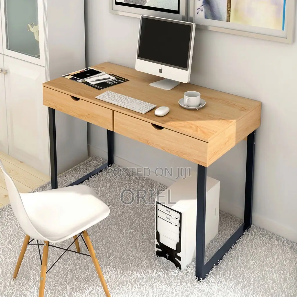 Office Desk : Study Desk With Double Storage Drawers