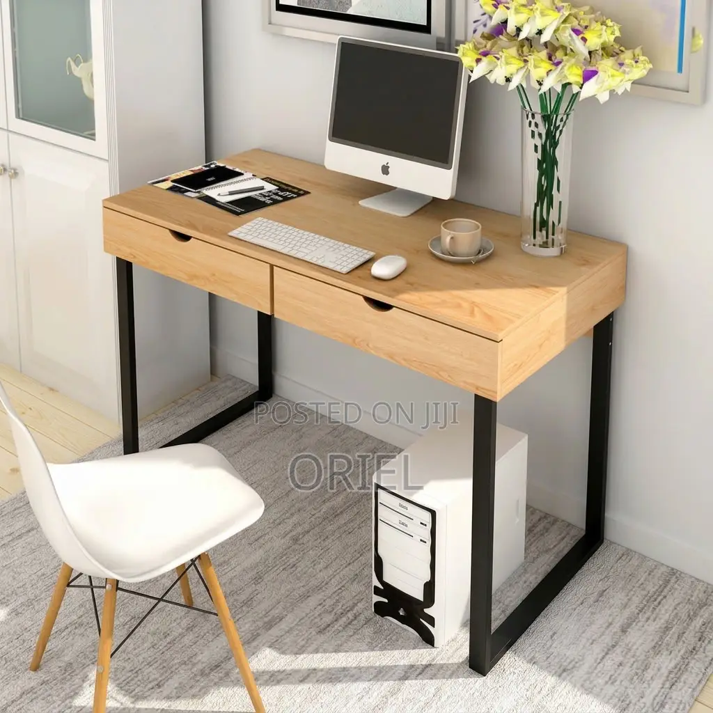 Office Desk : Study Desk With Double Storage Drawers