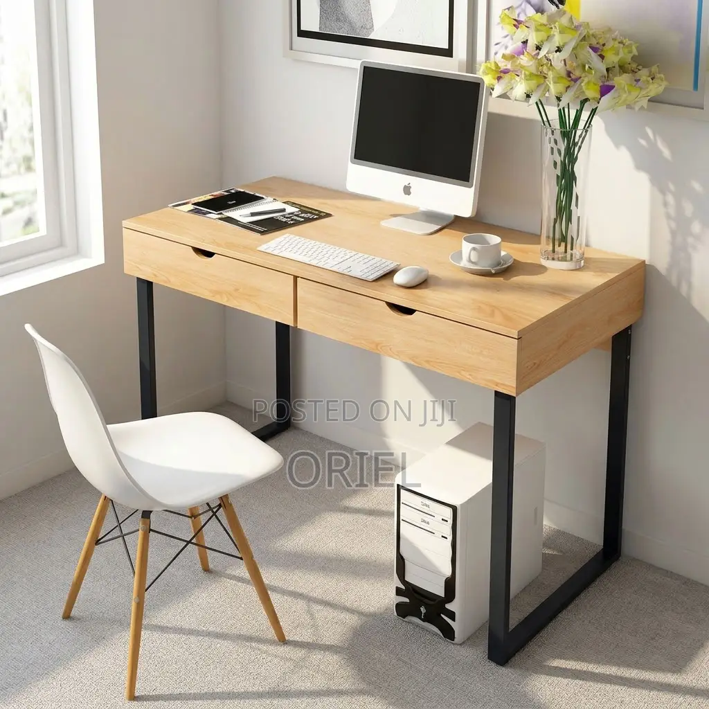 Office Desk : Study Desk With Double Storage Drawers