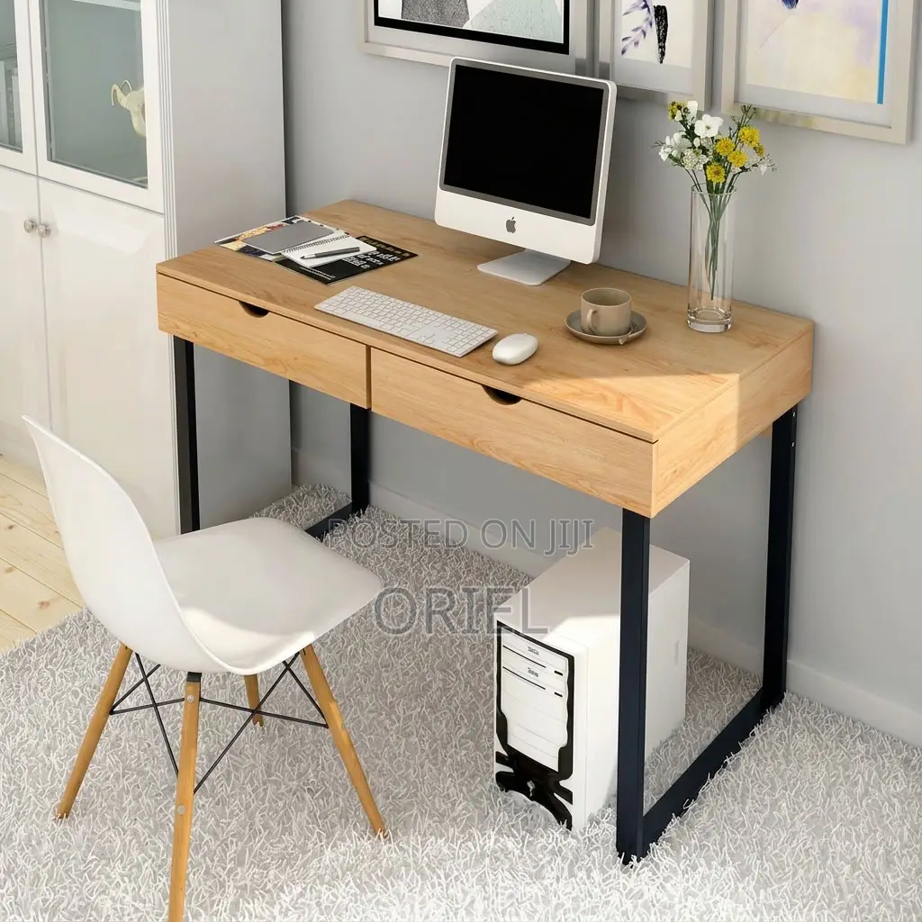 Office Desk : Study Desk With Double Storage Drawers