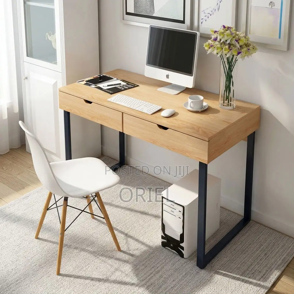 Office Desk : Study Desk With Double Storage Drawers