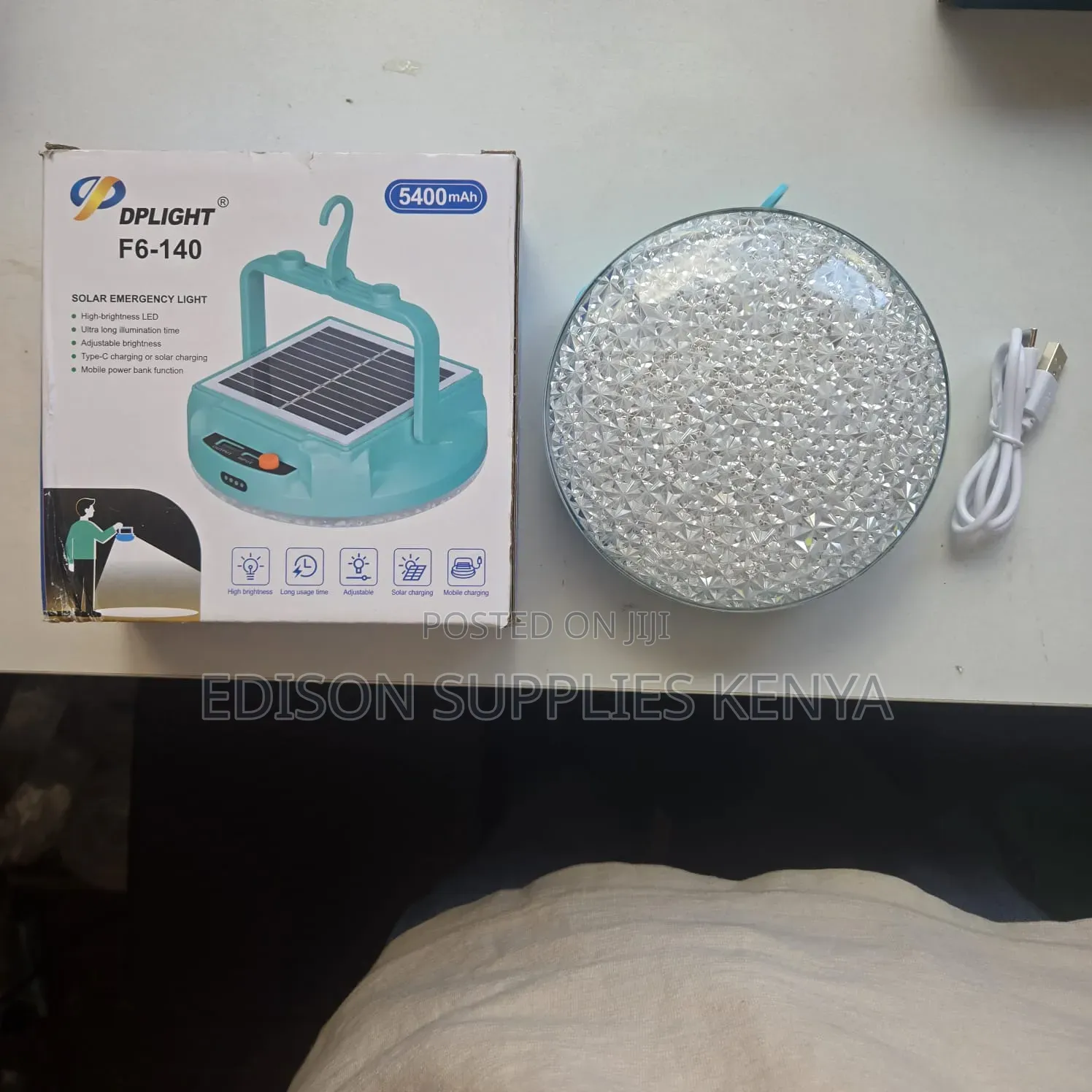 Rechargeable Solar Emergency Light, Power Bank, Solar Camping Light