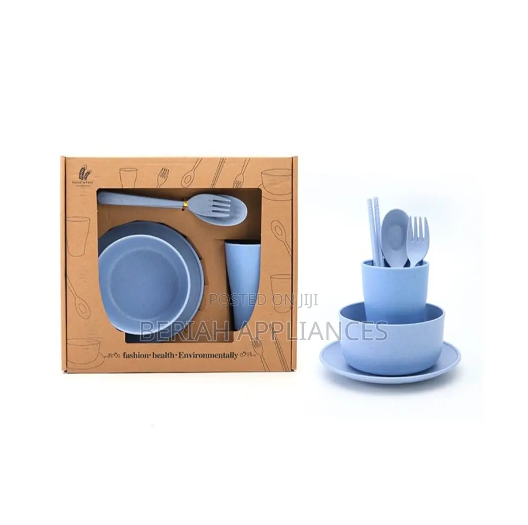 6pc Wheat Straw Kids Feeding Set