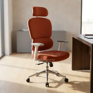 Office Chair; Orange Fabric Ergonomic Office Chair