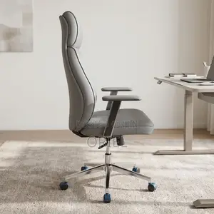 Office Chair : Gray Upholstered Executive Office Chair