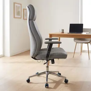 Office Chair : Gray Upholstered Executive Office Chair