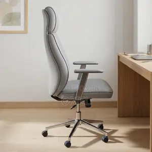 Office Chair : Gray Upholstered Executive Office Chair