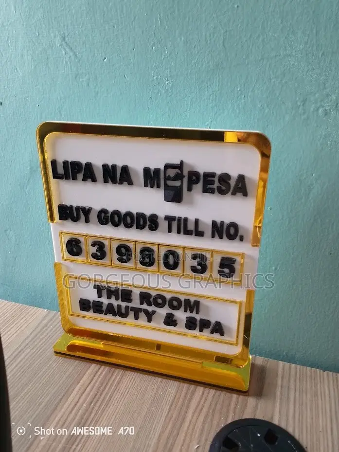 Customized Acrylic Paybill Number