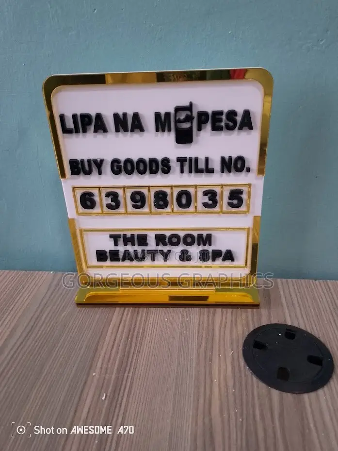 Customized Acrylic Paybill Number