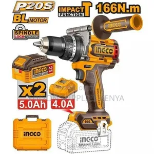 INGCO Cordless Drill Impact Drill 166Nm, Brushless