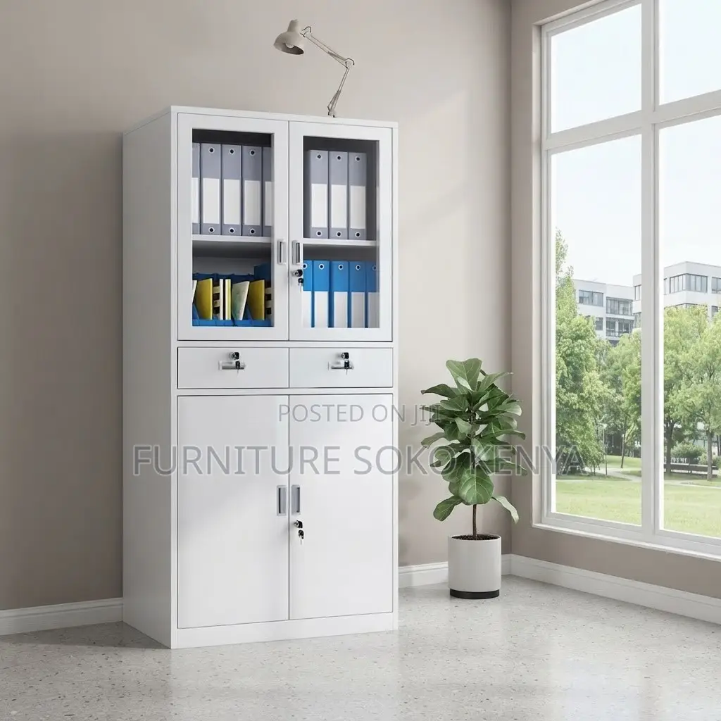 Files Storage Cabinet | Two Doors Grey Office Cabinet