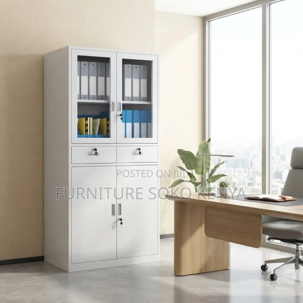 Files Storage Cabinet | Two Doors Grey Office Cabinet